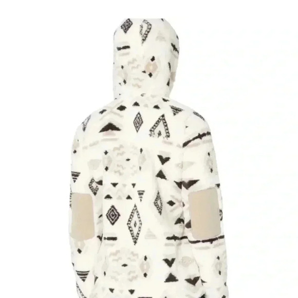 The North Face Jacket Aztec Print Campshire Sherpa Hoodie Womens Small Cream| XS - Picture 3 of 5